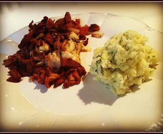 Torskrygg med bacon & kantareller