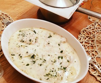 Ugnsbakad fisk med parmesan, citron, och timjan