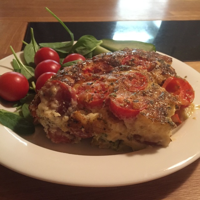 Omelett i ugn – Frittata med bacon