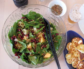 Melonsallad med matvete och spenat