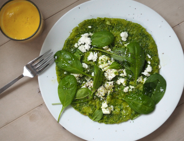 Lunchtips: Grön spenatomelett med fetaost