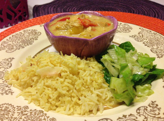 Kycklinggryta med curry och ingefära a´la indisk stil