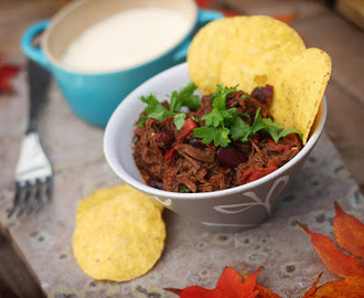 Chilli con carne med smak av chili och choklad...