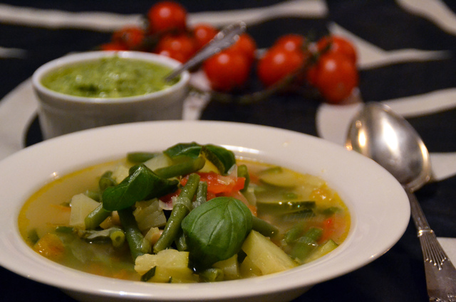 Soupe au pistou – grönsakssoppa med pesto