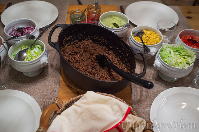 Beef chili i tortillabröd!