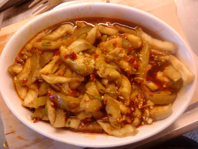 Ångkokt Aubergine Sichuan