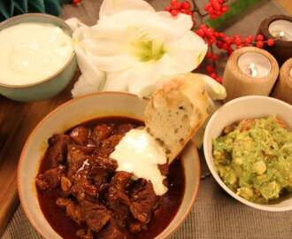 Texas chili med guacamole