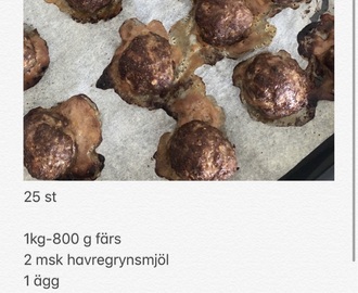 Köttbullar ugn