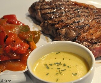 Grillad Entrecote med het Ratatouille och Béarnaise...