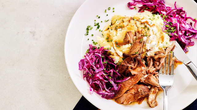 Pulled pork med ”sourcream and onion”-potatismos