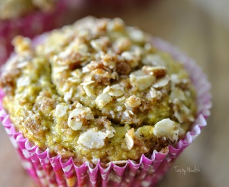 Frukostmuffins med banan och krispig kaneltopping - 176 kcal