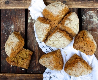 Glutenfritt sodabröd med solrosfrön och teff (utan jäsning)