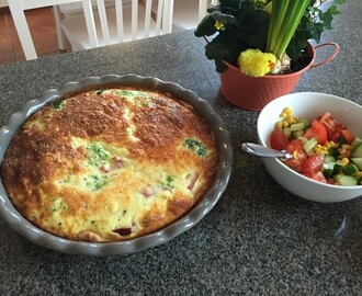 Ost- och skinkpaj med broccoli