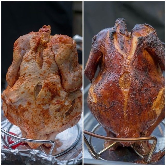 Beer can chicken med rökta rödbetor