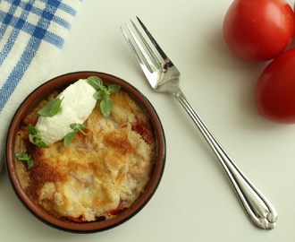 Tomatpaj med hemmagjord färskost...