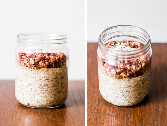 Chia pudding with banana and peanutbutter;