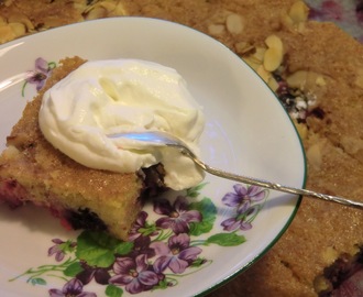 Glutenfri frysrensarkaka med björnbär och vinbär