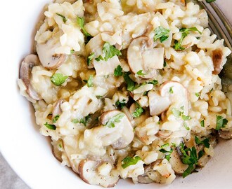 Creamy Mushroom Risotto (Vegan + GF)