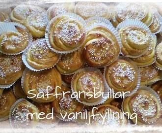 Saffransbullar med vaniljfyllning