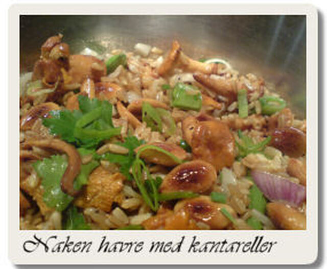 Naken havre med kantareller & sugar snaps