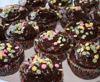 Chunkey chocolate cupcake med Nutellafrosting