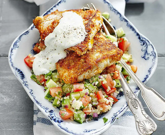 Kryddig torsk med tabbouleh