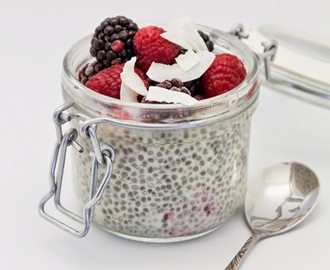 Coconut Cardamom Berry Chia Pudding