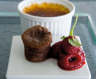 Flan - Brylépudding  med varm chokladbakelse