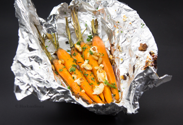 Oven Baked Carrots with Chevre