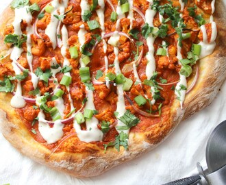 Vegan Roasted Cauliflower Buffalo Pizza