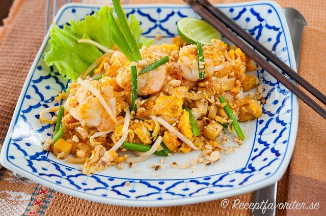 Phad Thai Thailändska wokade nudlar