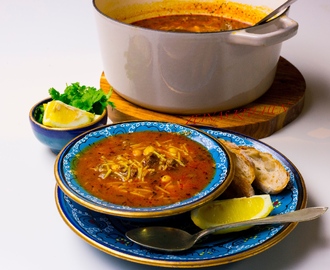Libysk soppa med kött och kikärtor