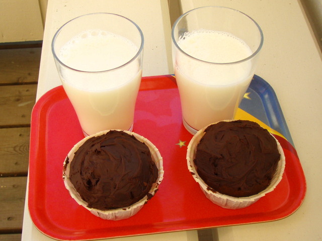 Chokladmuffins med chokladglasyr
