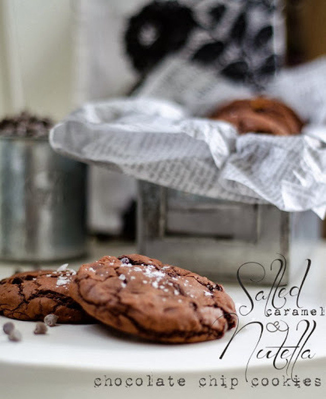 Salted Caramel and Nutella Chocolate Chip Cookies
