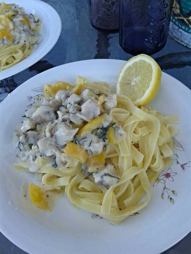 Fiskgryta med färsk pasta