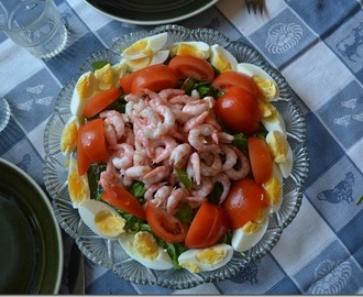 Räksallad med ägg