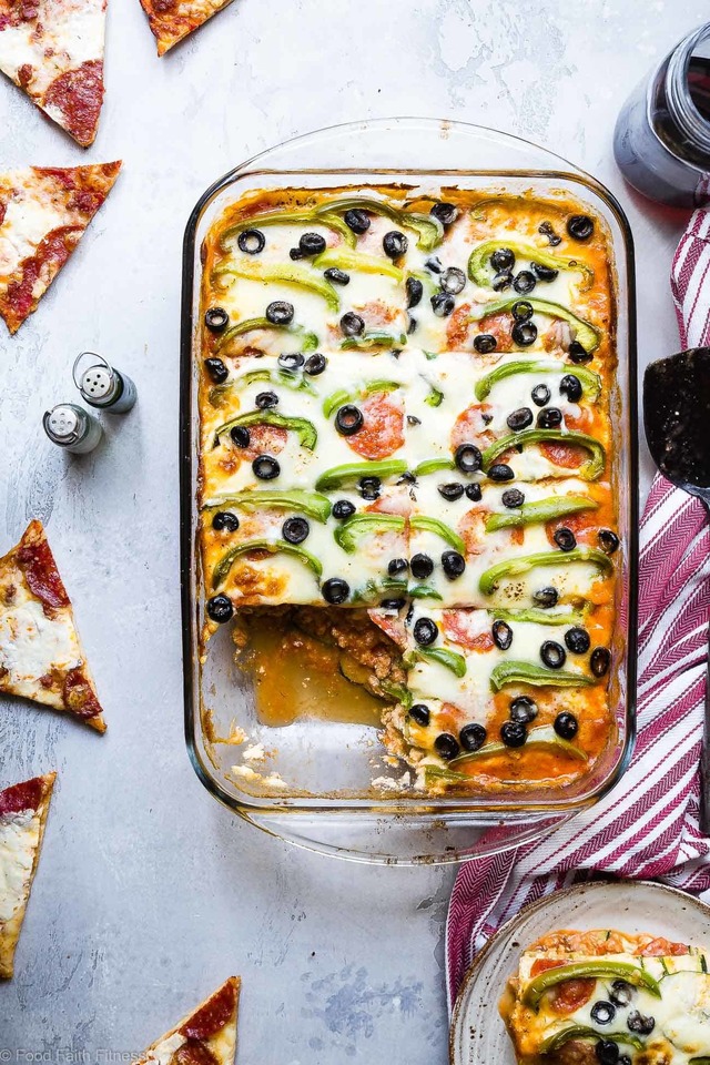 Pizza Low Carb Lasagna with Zucchini Noodles