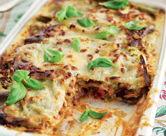 Getostlasagne med ratatouille