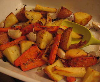 Rostad potatis och sallad