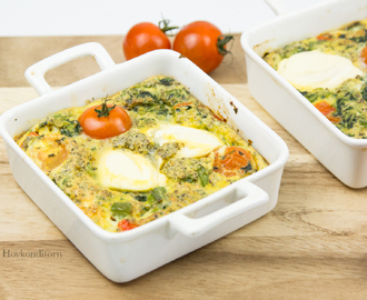 Oven-Baked Ricotta-Tomato-Spinach Omelette