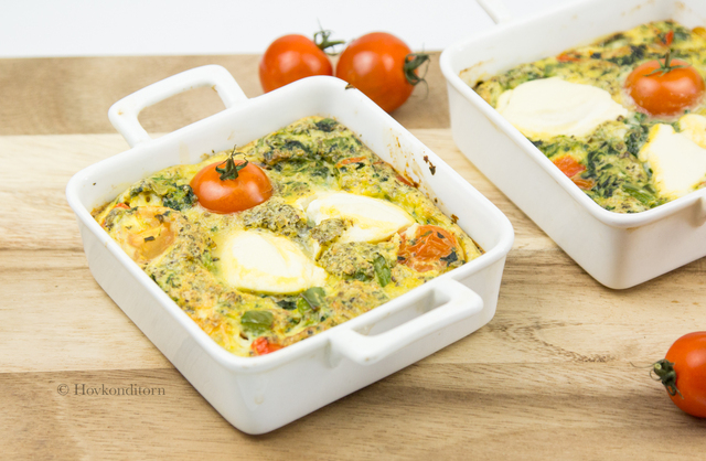 Oven-Baked Ricotta-Tomato-Spinach Omelette