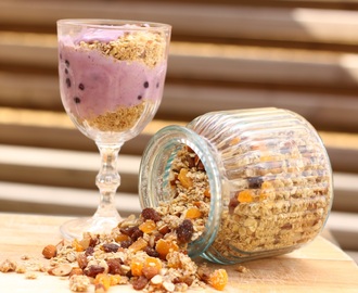 Granola with blueberry oatgurt