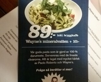 Paolo Roberto pasta på Waynes Coffee