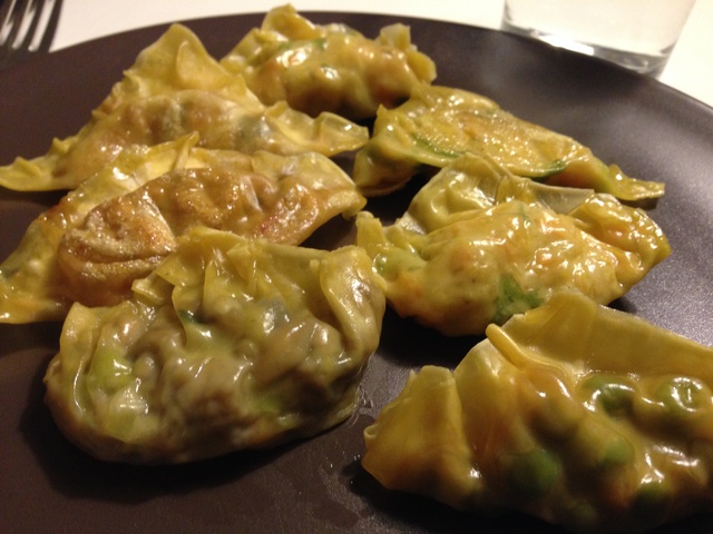 Fyra sorters vegetariska dumplings