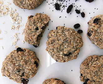 Veganska havrecookies med russin och apelsin