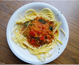 Spagetti och linsbolognese