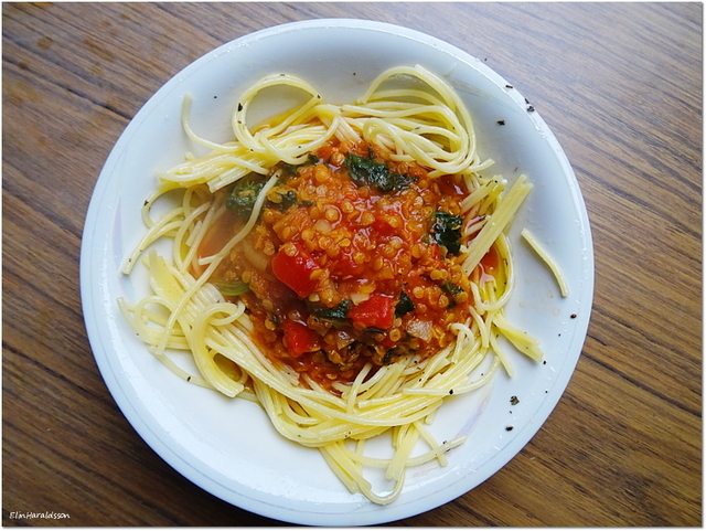 Spagetti och linsbolognese