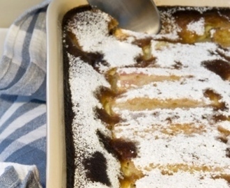 Clafouti på rabarber - Fransk äggkaka