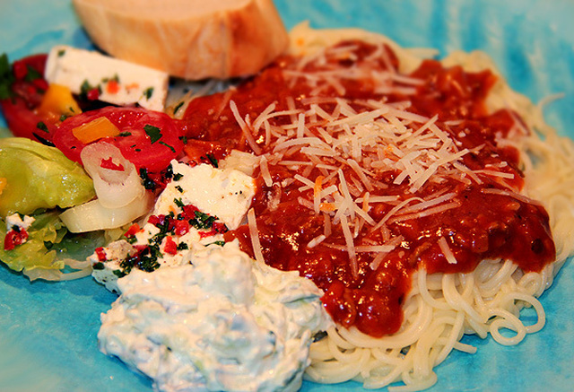 Måndagsmiddag – spagetti och köttfärssås