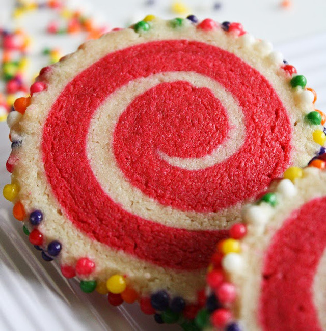 Colorful Spiral Cookies